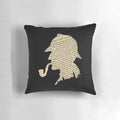 Classic Sherlock Holmes pillow with iconic detective silhouette and literary design