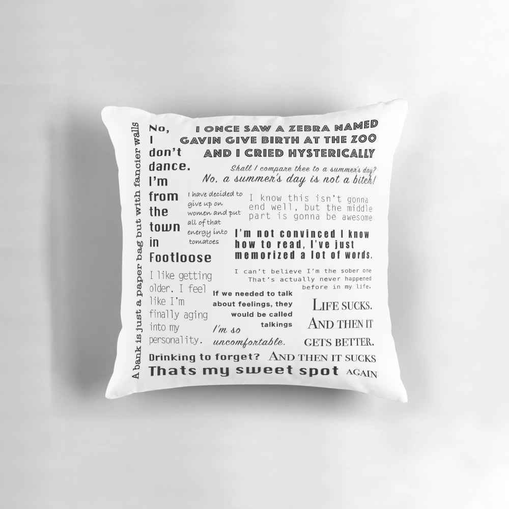 New Girl Nick Miller Quotes Pillow with Funny Quotations