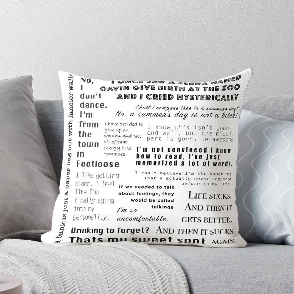 New Girl Nick Miller Quotes Pillow with Funny Quotations