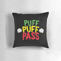 A plush cannabis-themed pillow featuring a marijuana leaf design for a comfortable and chill experience.