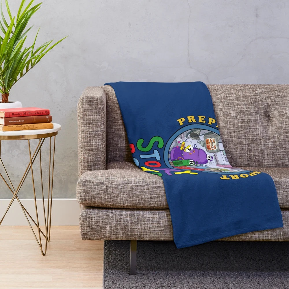 Storybots plush blanket featuring the beloved Netflix characters