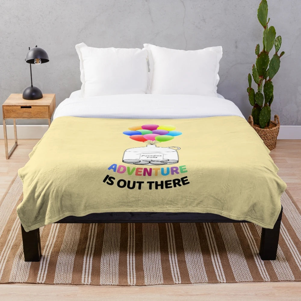Up" movie-inspired plush blanket with Carl and Ellie's adventure to Paradise Falls