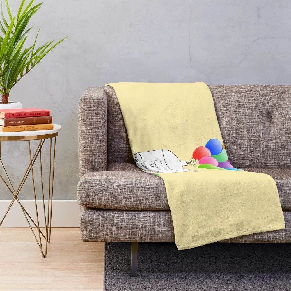 Up" movie-inspired plush blanket with Carl and Ellie's adventure to Paradise Falls
