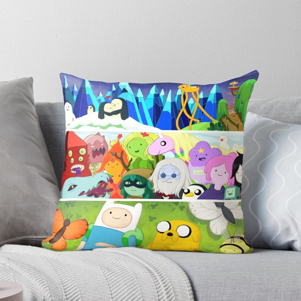Colorful Adventure Time Finale Cartoon Network Pillow