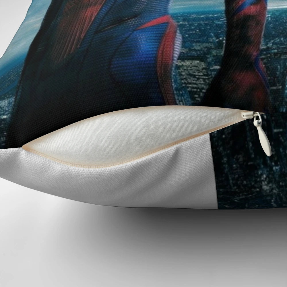 Soft, plush pillow featuring a portrait of actor Andrew Garfield as Spider-Man.