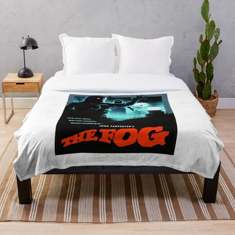 Plush blanket featuring eerie imagery from the 80s horror film "The Fog