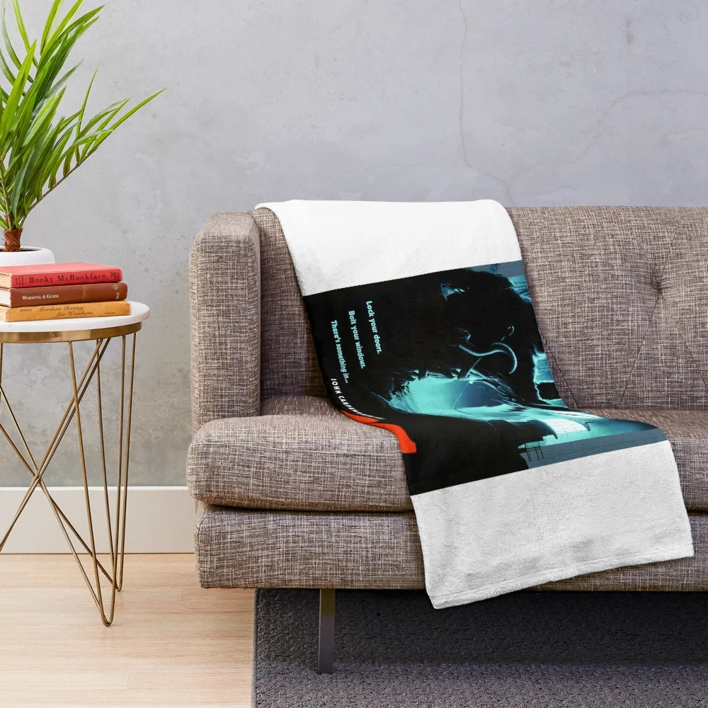 Plush blanket featuring eerie imagery from the 80s horror film "The Fog