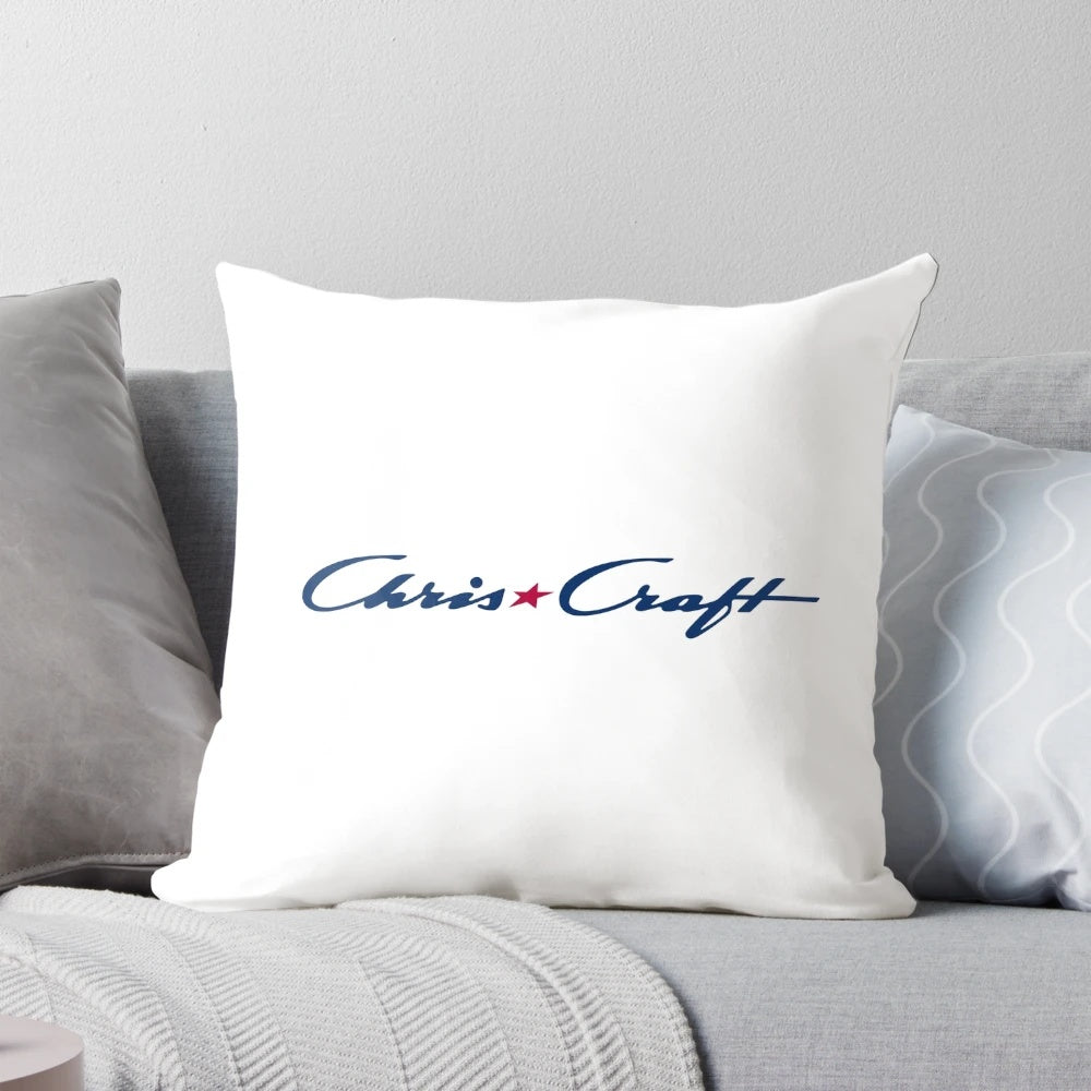 A soft, comfortable pillow featuring the iconic Chris Craft logo for boating enthusiasts.