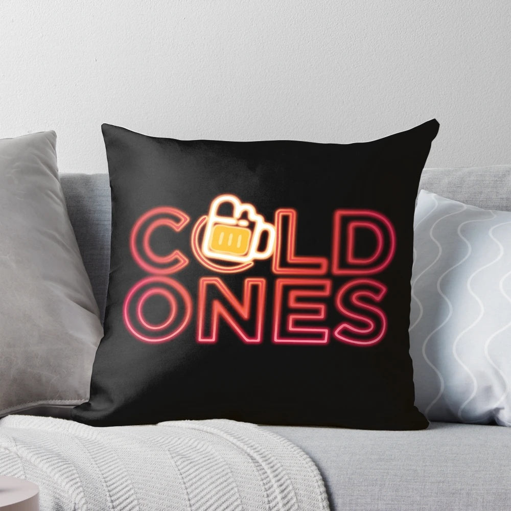 Soft, comfortable pillow featuring the popular "Cold Ones" hosts Max and Chad