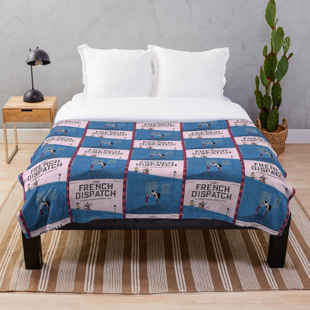 The French Dispatch Plush Blanket featuring Benicio Del Toro
