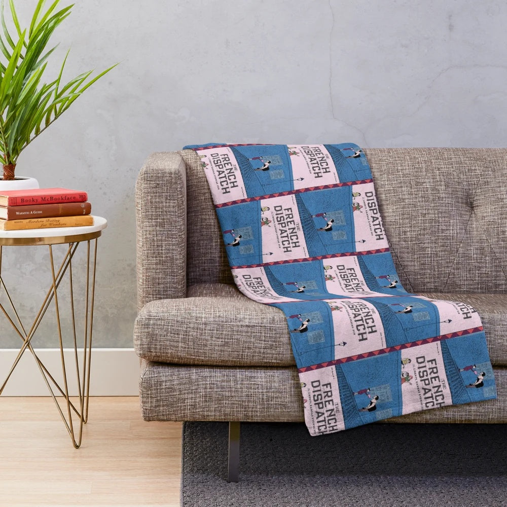 The French Dispatch Plush Blanket featuring Benicio Del Toro