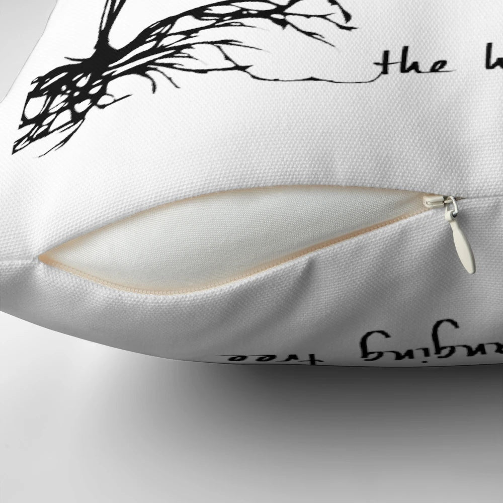 The Hanging Tree Pillow, featuring a design inspired by The Hunger Games