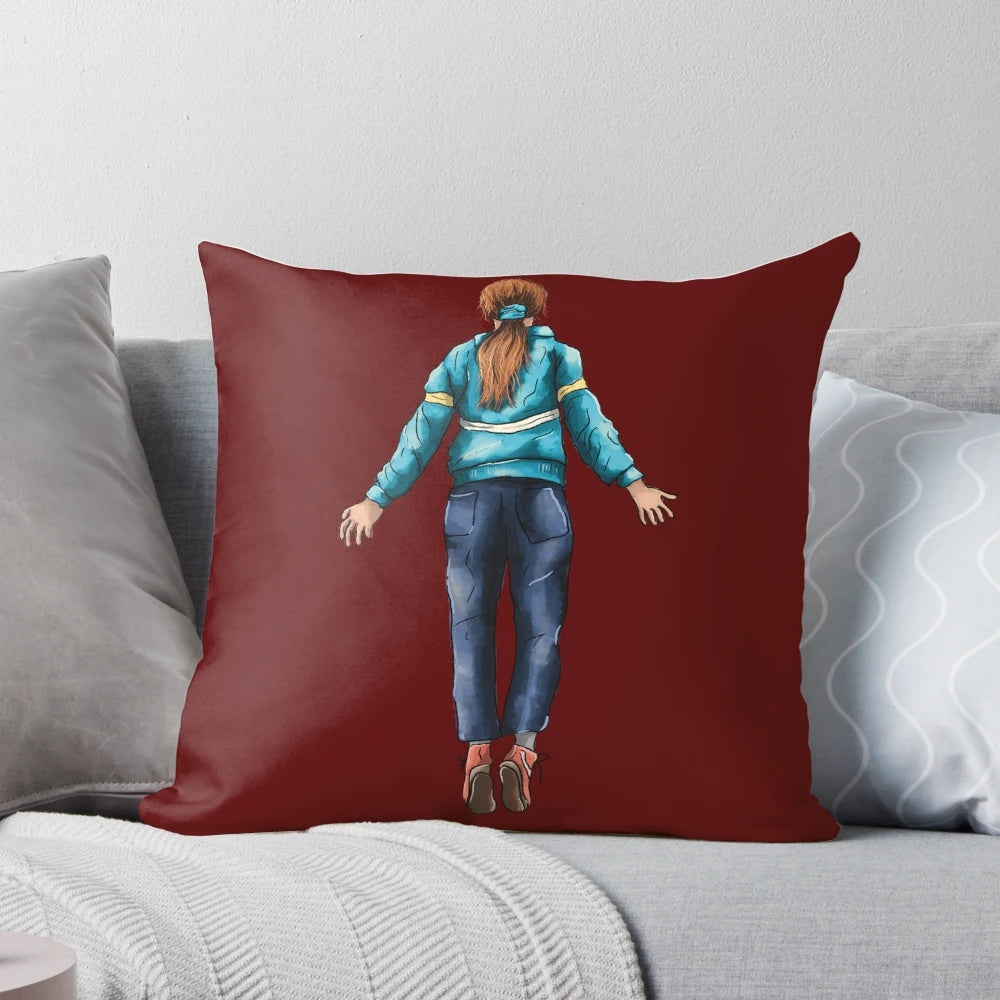 Stranger Things Season 4 Max Portrait Pillow featuring Sadie Sink's character Max