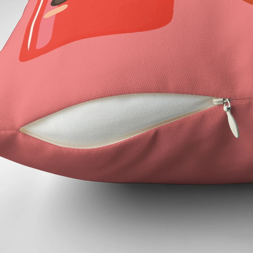 Plush heart-shaped pillow featuring a 'I'll Love You Pho Ever' design in vibrant colors