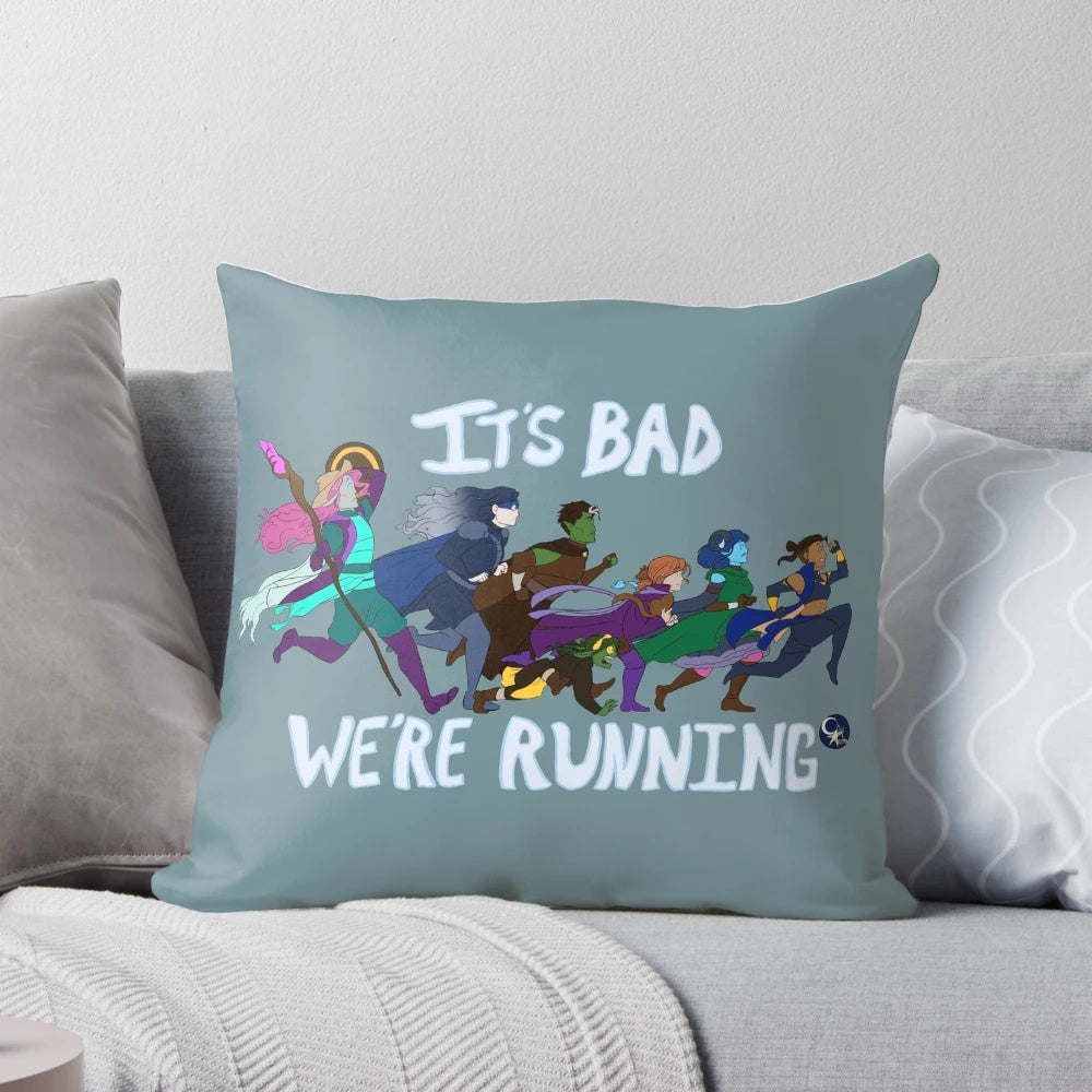 A plush pillow featuring the characters from the popular web series Critical Role.