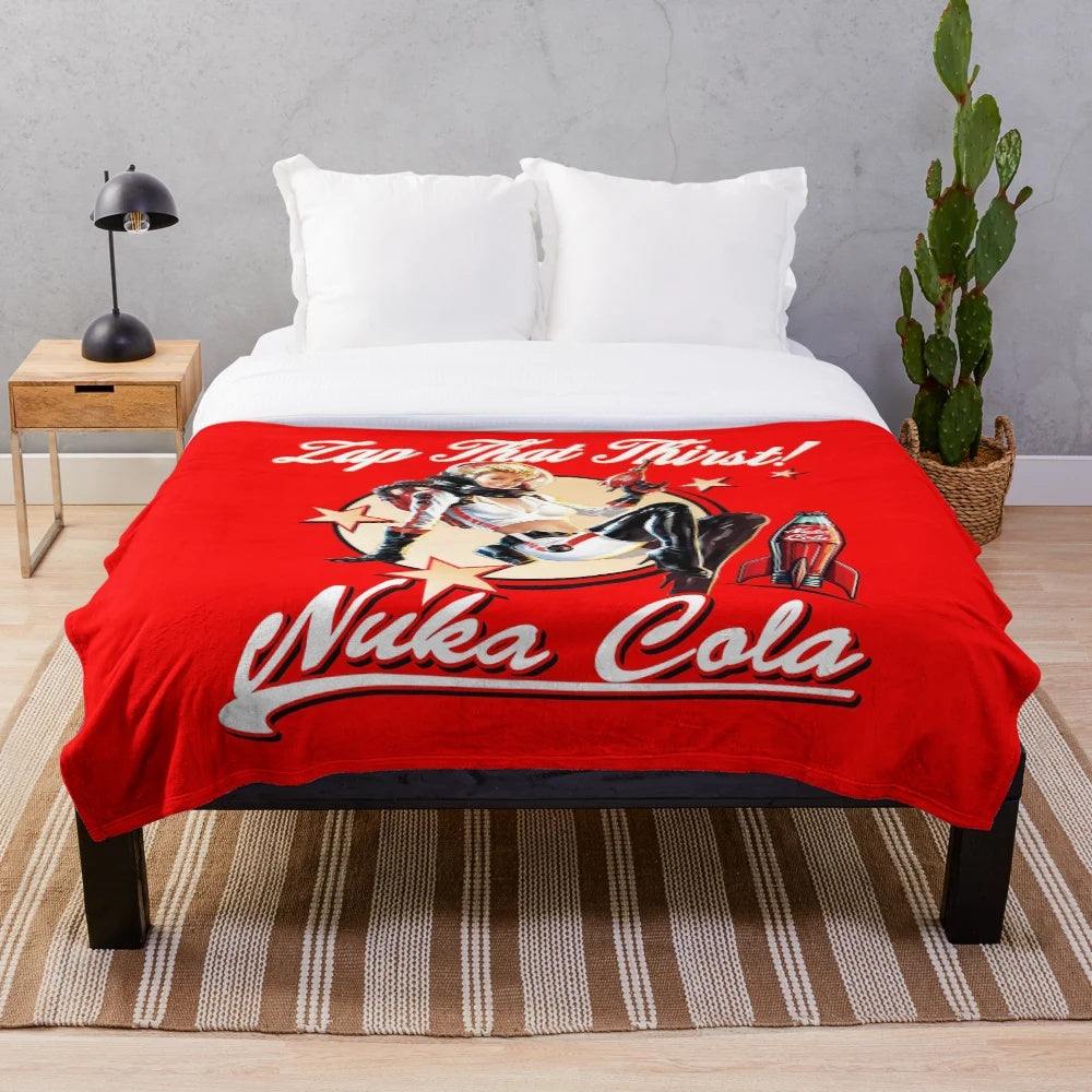 Nuka Cola Plush Blanket with Fallout Inspired Design