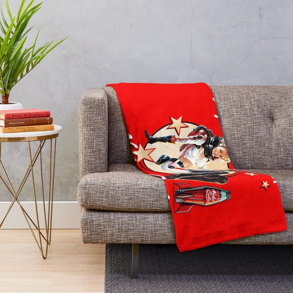 Nuka Cola Plush Blanket with Fallout Inspired Design
