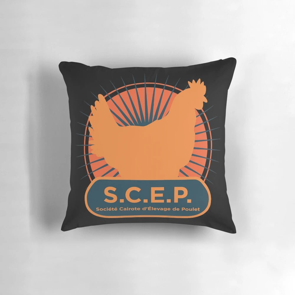OSS 117 pillow with a cigarette pack and smoke design