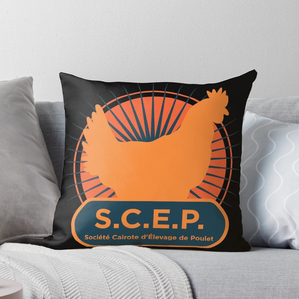 OSS 117 pillow with a cigarette pack and smoke design