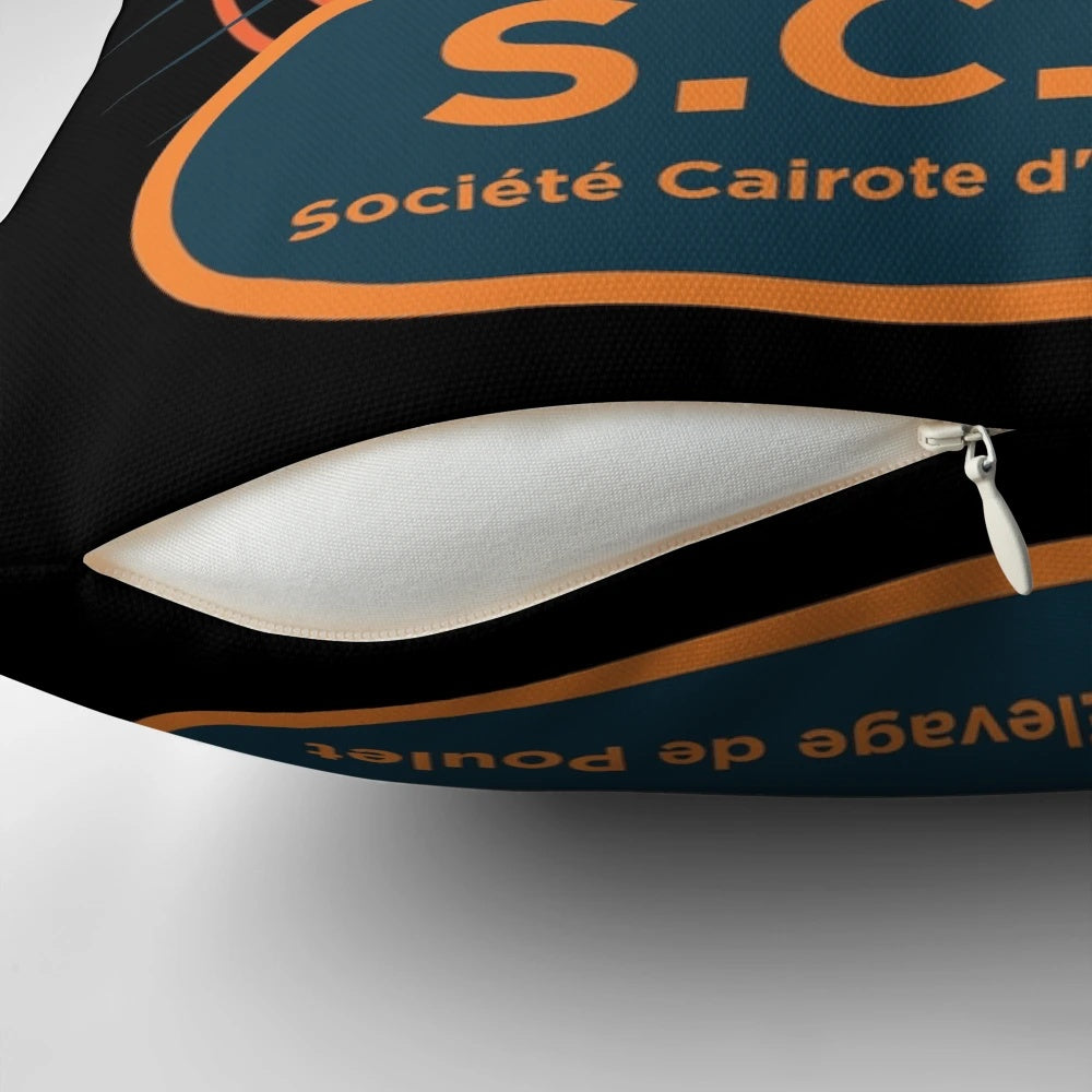 OSS 117 pillow with a cigarette pack and smoke design