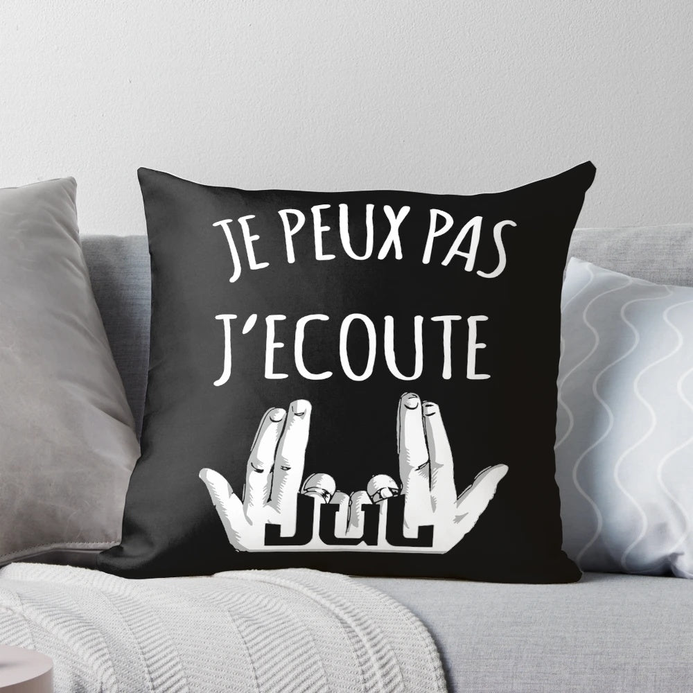 A stylish pillow featuring the artist JUL, the popular rapper from Marseille, France.