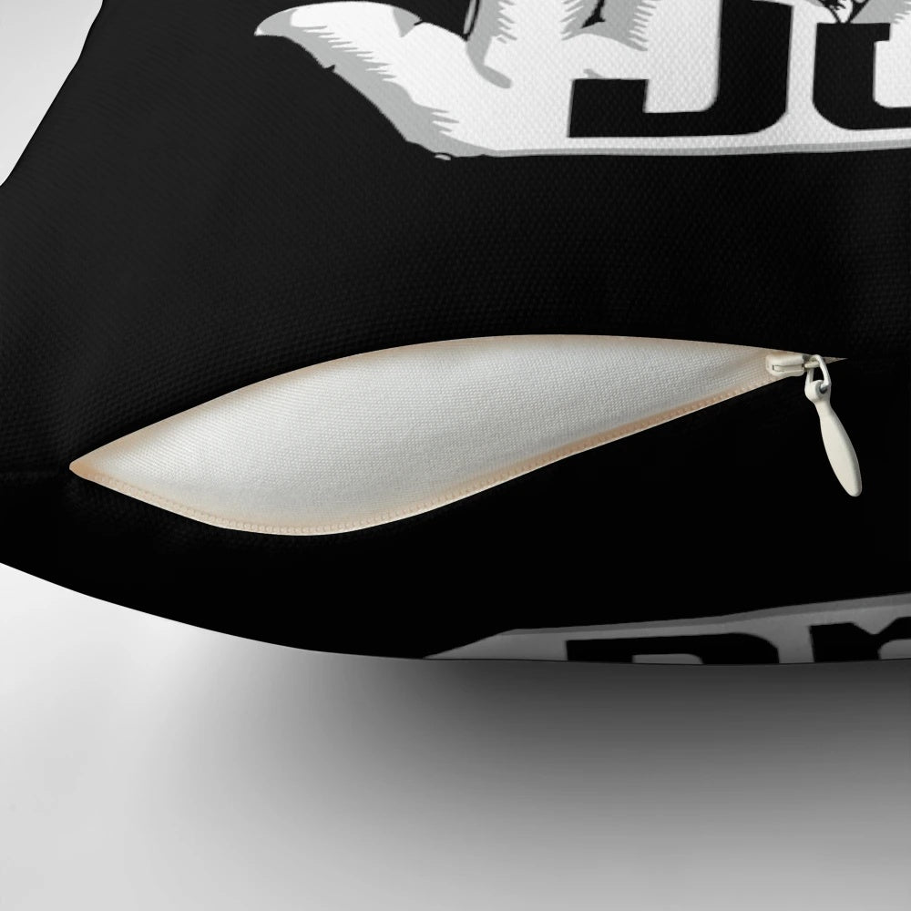 A stylish pillow featuring the artist JUL, the popular rapper from Marseille, France.