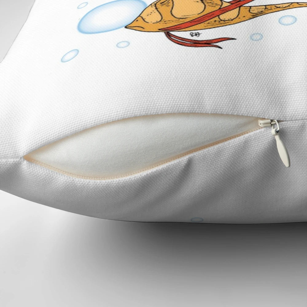 Subnautica fish-themed pillow with various marine creatures from the game