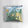 Wings of Fire Jade Mountain Pillow featuring dragons and characters from the popular book series