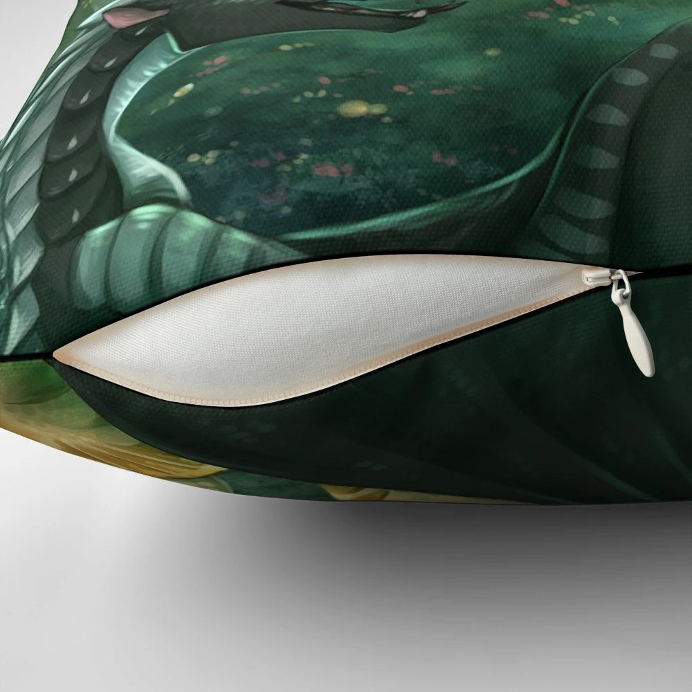 Wings of Fire Jade Mountain Pillow featuring dragons and characters from the popular book series