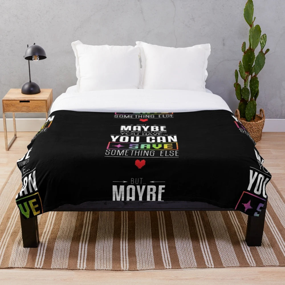 Plush blanket featuring Undertale and Deltarune inspired designs