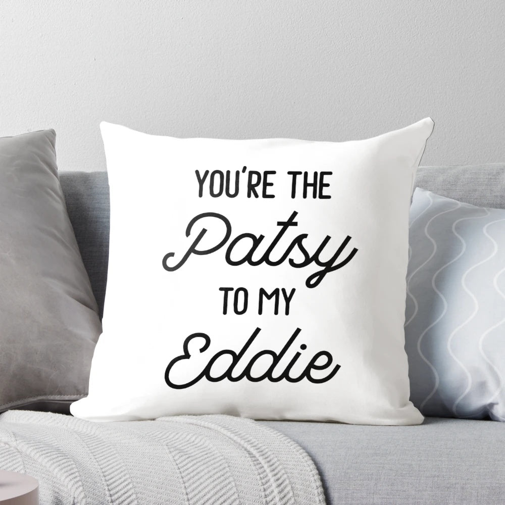 A cozy pillow featuring the iconic Absolutely Fabulous characters Patsy and Eddie, perfect for friends.