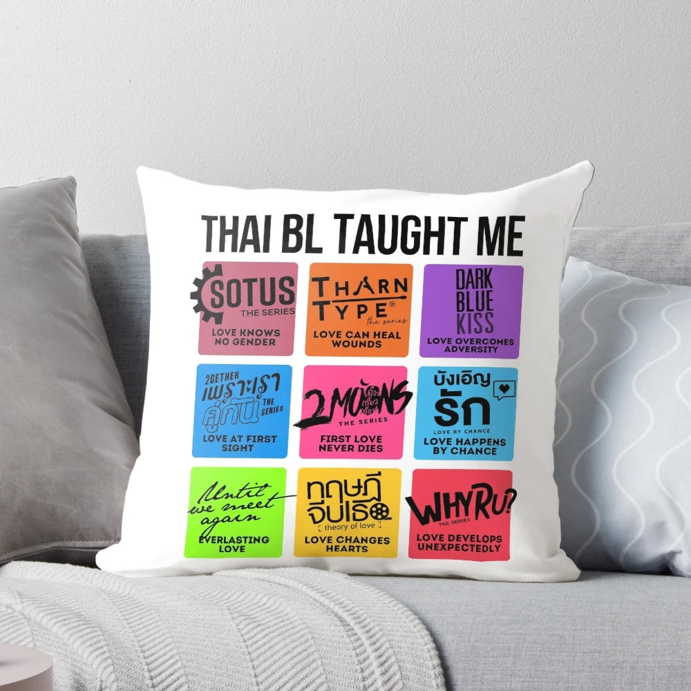 Soft, plush pillow featuring beloved Thai BL characters, perfect for BL fans.