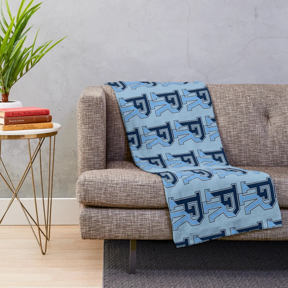 Soft, plush blanket featuring the URI Rams logo and college team colors