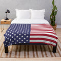 Soft and plush USA flag-themed throw blanket