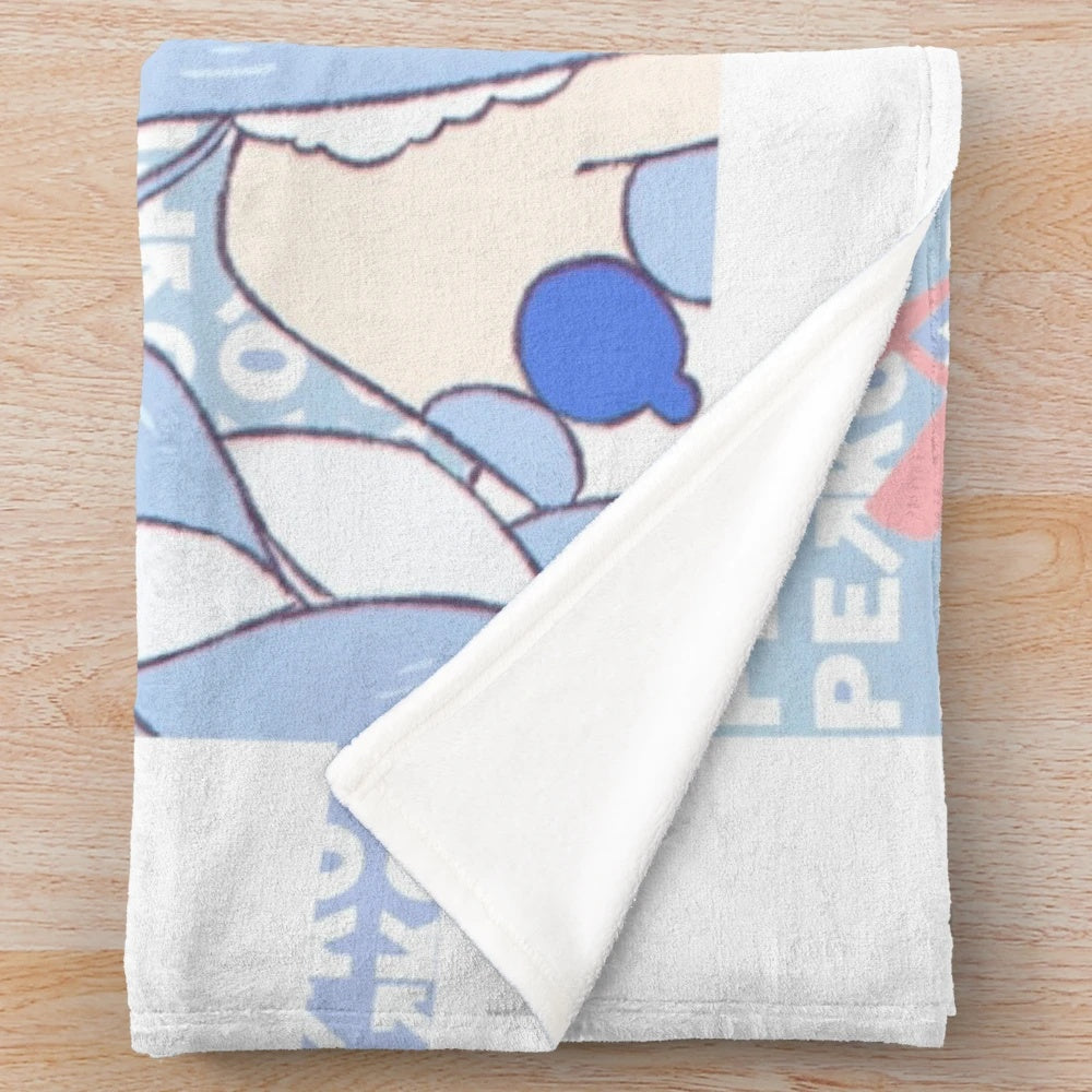 Soft and cuddly plush blanket featuring the cute and smug Hololive virtual YouTuber Usada Pekora in chibi style