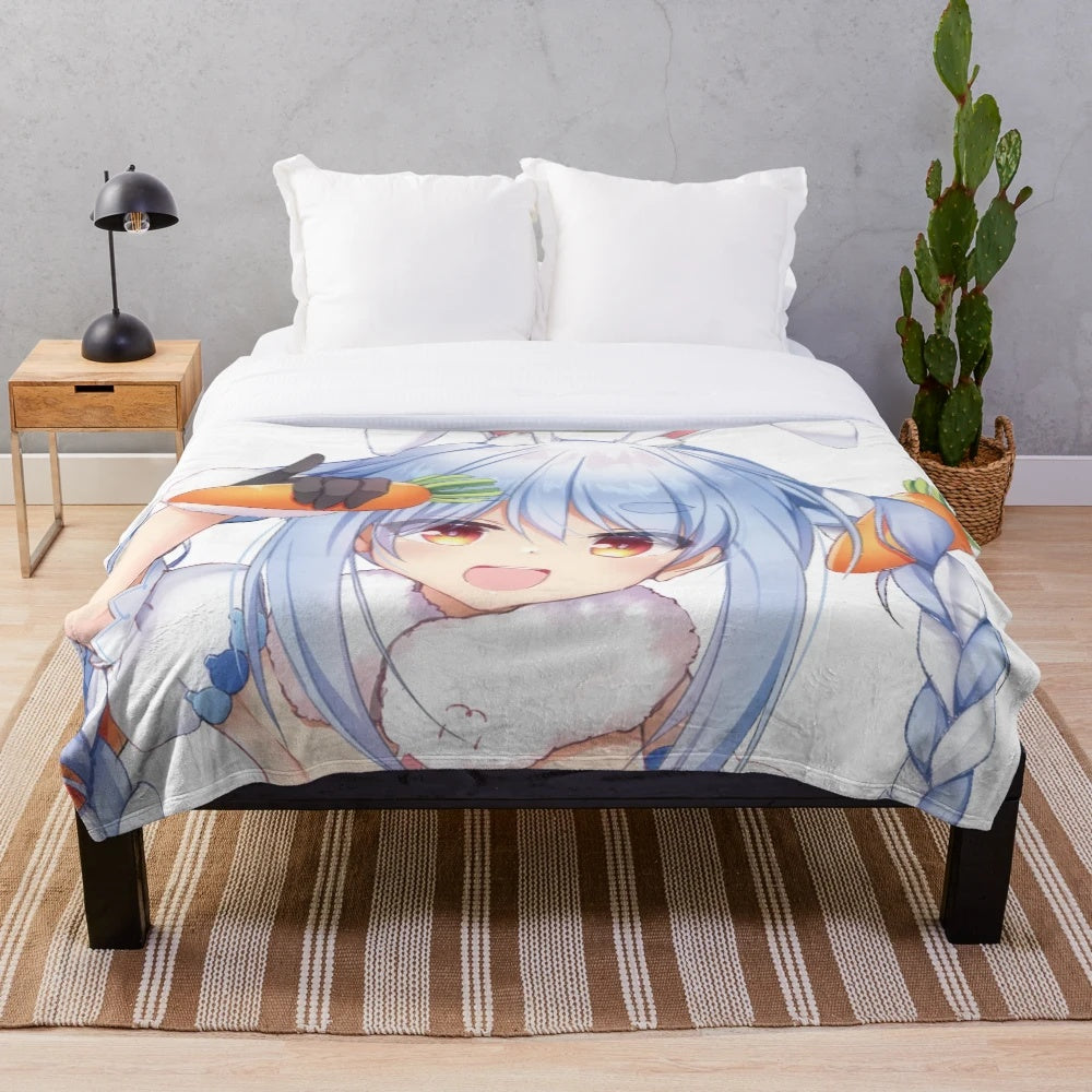 Soft and Plush Usada Pekora Inspired Blanket