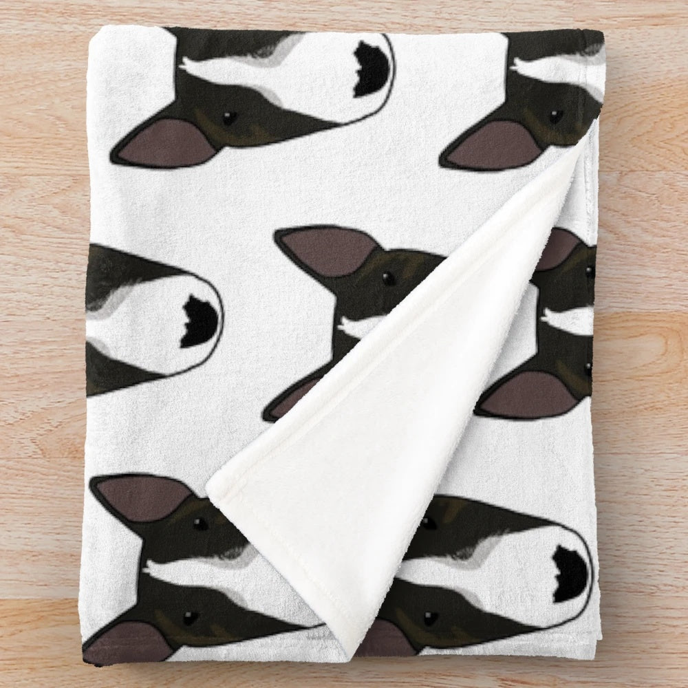 Uschi Plush Blanket with Bull Terrier Design