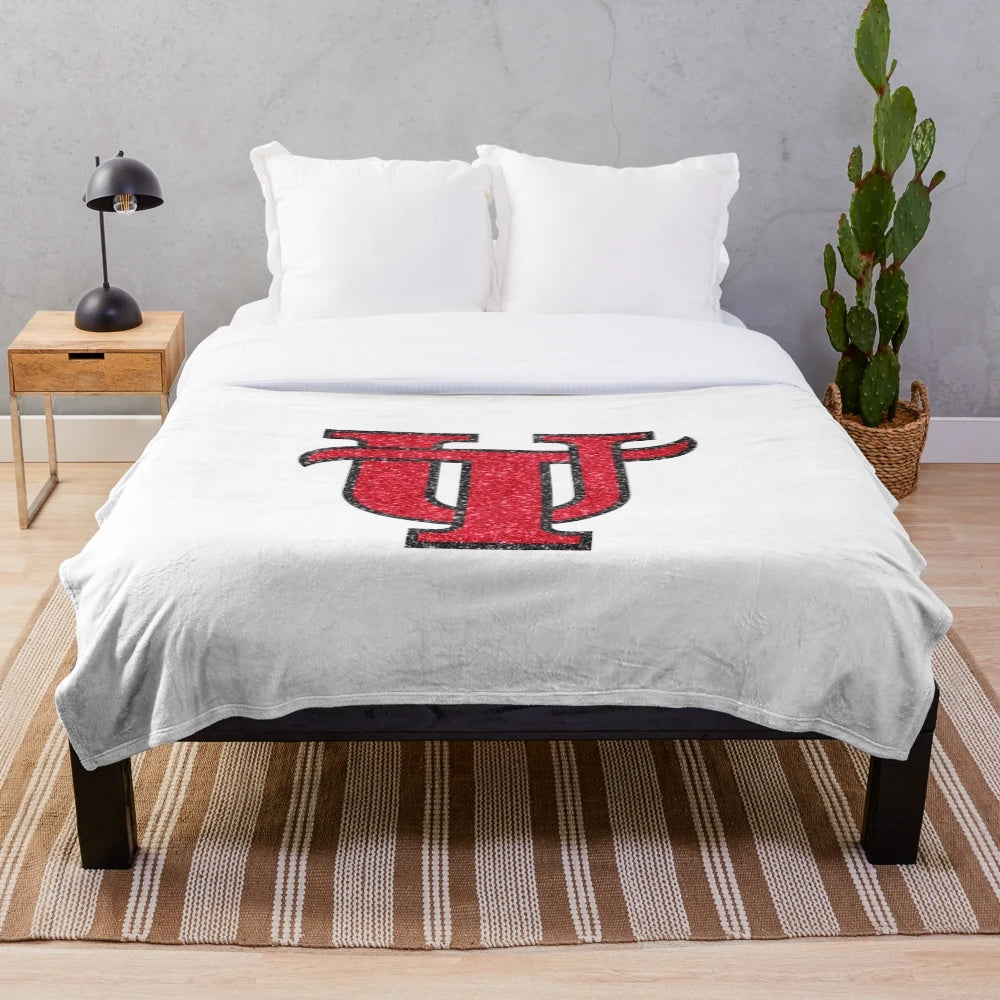 utampa plush blanket with glitter logo