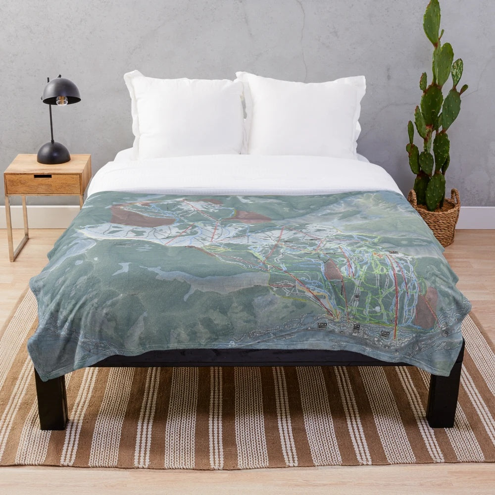 Vail ski resort map plush blanket