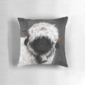 Soft, fluffy Valais Blacknose sheep pillow in a natural, rustic design.