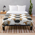 Valais Blacknose Sheep Plush Blanket in Rustic Farmhouse Style