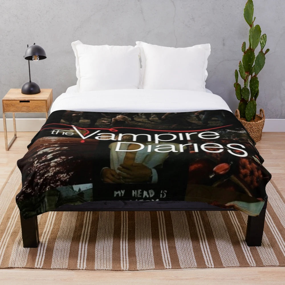Vamp plush blanket with gothic and vampire design