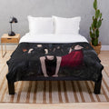 Vampire themed plush blanket with characters from The Vampire Diaries