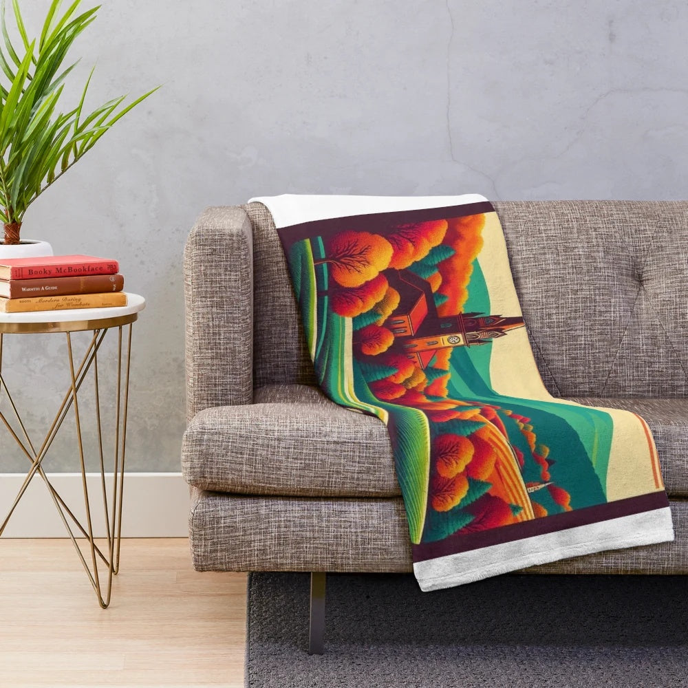Plush blanket featuring the vibrant colors of Vermont in the fall