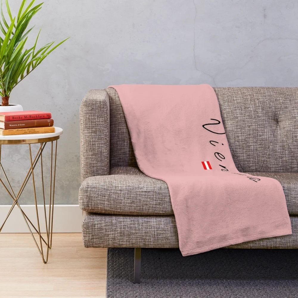 Vienna plush blanket featuring the Austrian flag, a symbol of pride and heritage