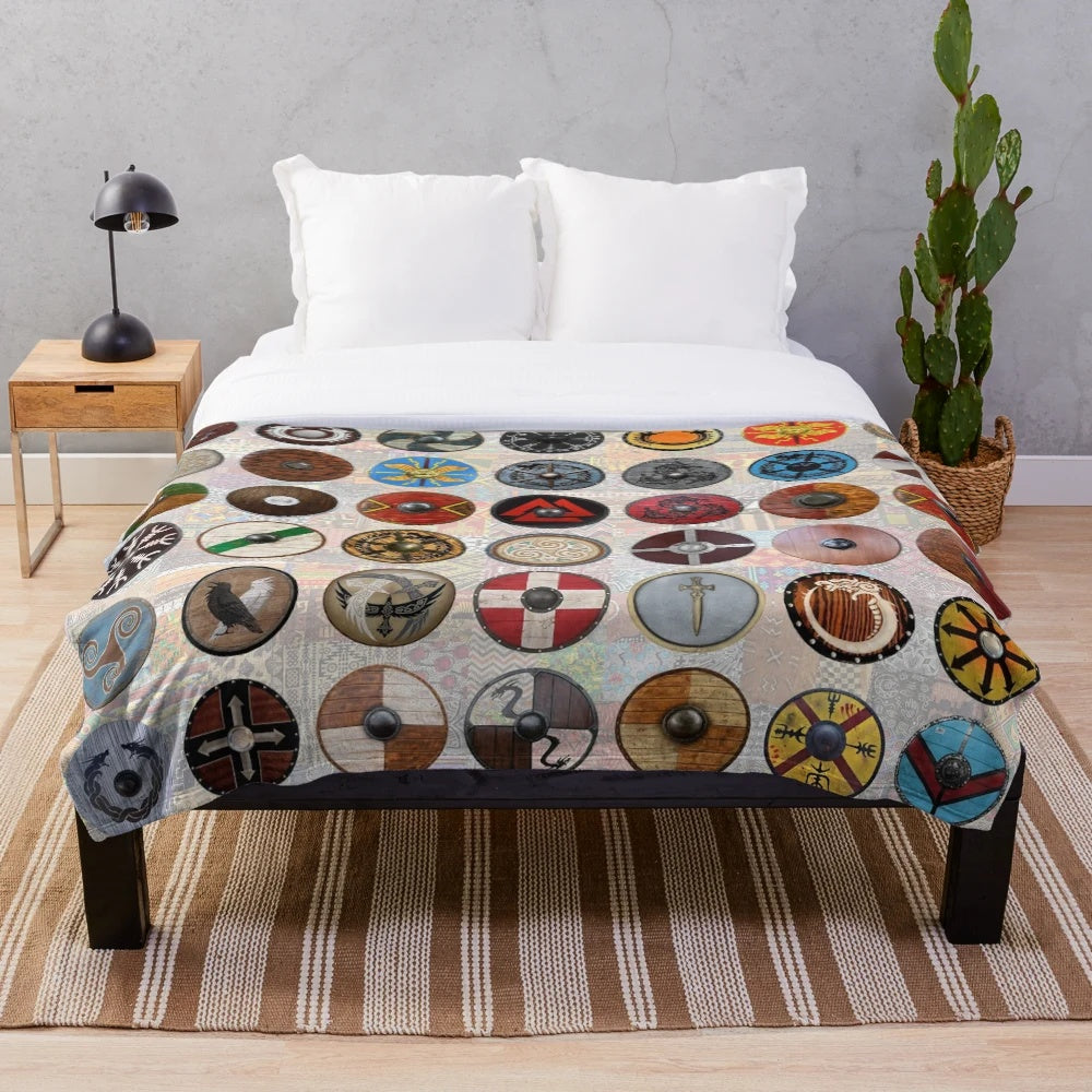 Viking shields plush blanket