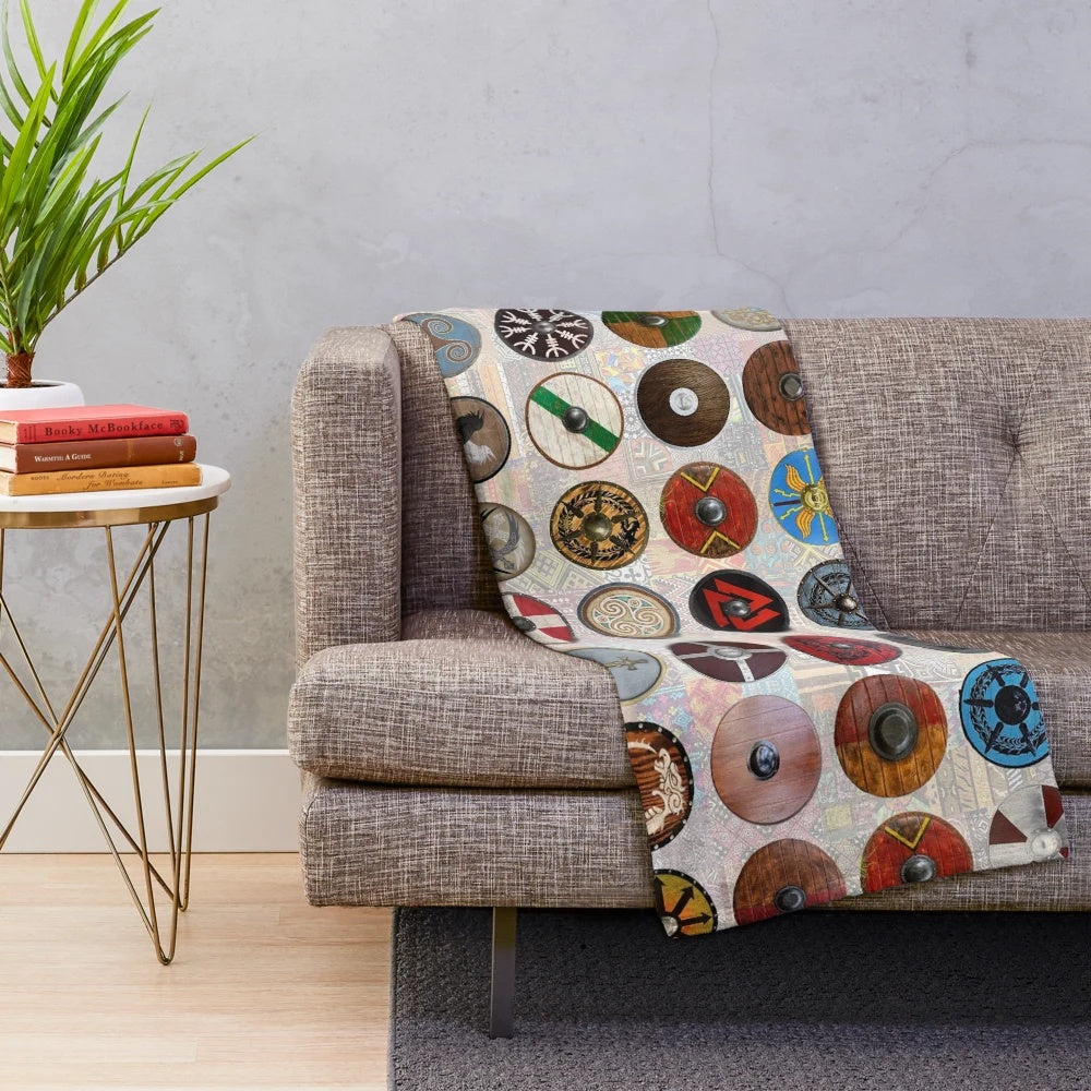 Viking shields plush blanket