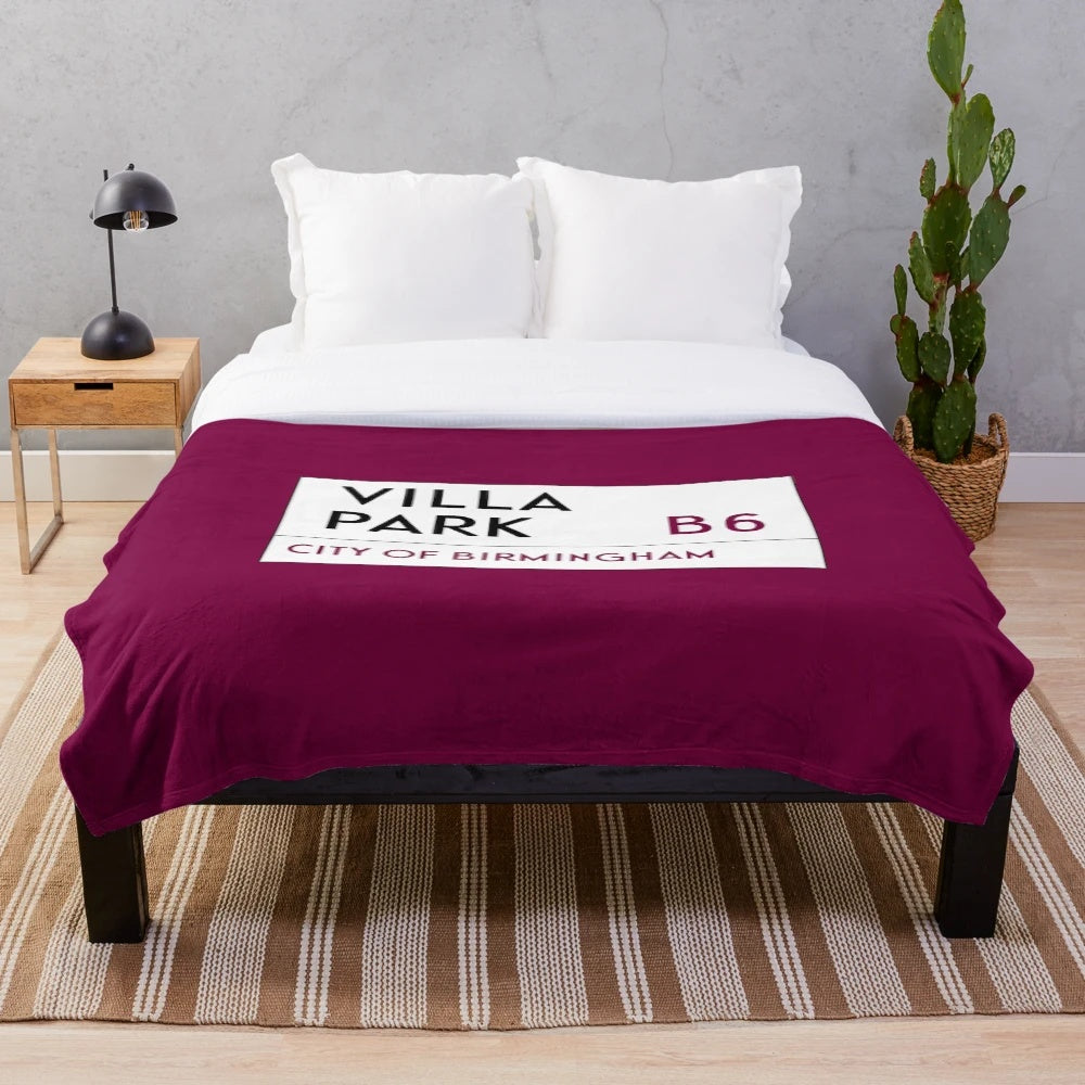 Plush blanket with Villa Park design for Aston Villa supporters