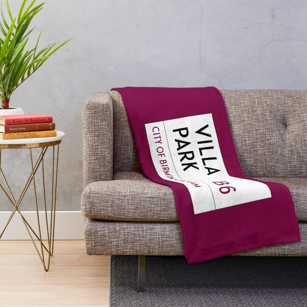Plush blanket with Villa Park design for Aston Villa supporters
