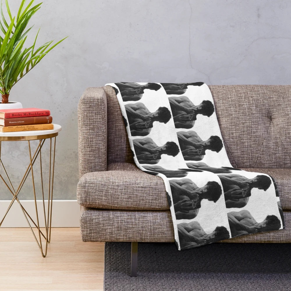 Vinnie Hacker inspired plush blanket in blue tones